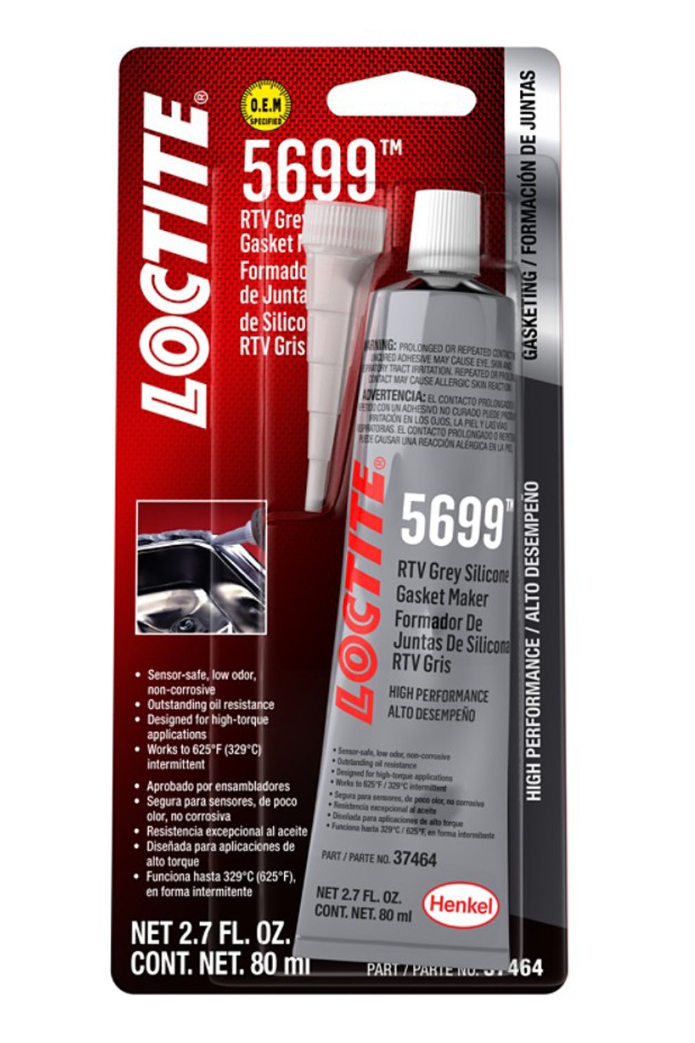 LOCTITERTV 5699 Grey Silicone 80ml/2.7oz