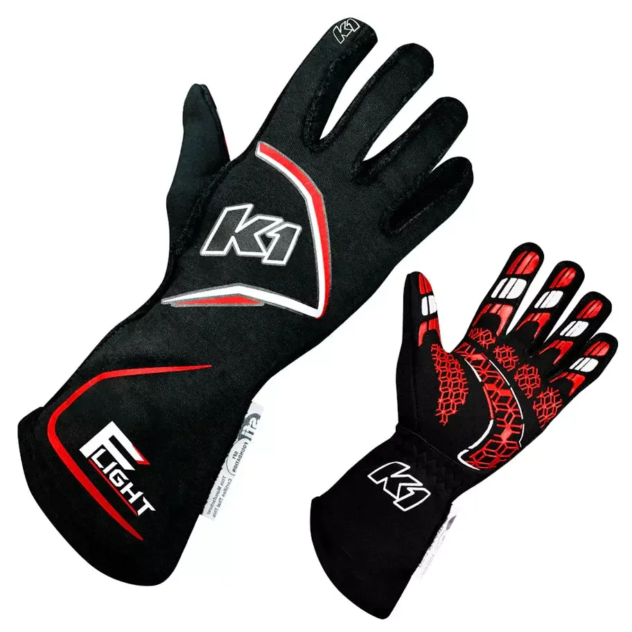 K1 RACEGEARGloves Flight X-Large Black-Red