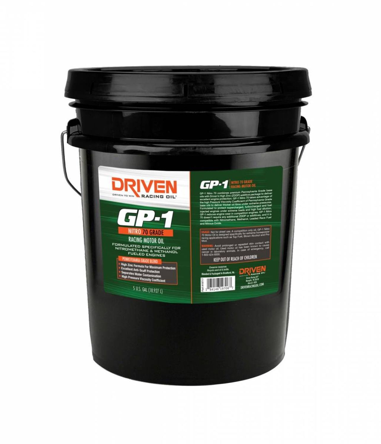 DRIVEN RACING OILGP-1 Nitro 70 Synthetic Blend 5 Gallon Pail