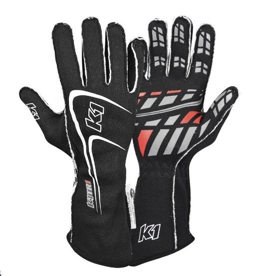 K1 RACEGEARGlove Track1 Black Large SFI 5