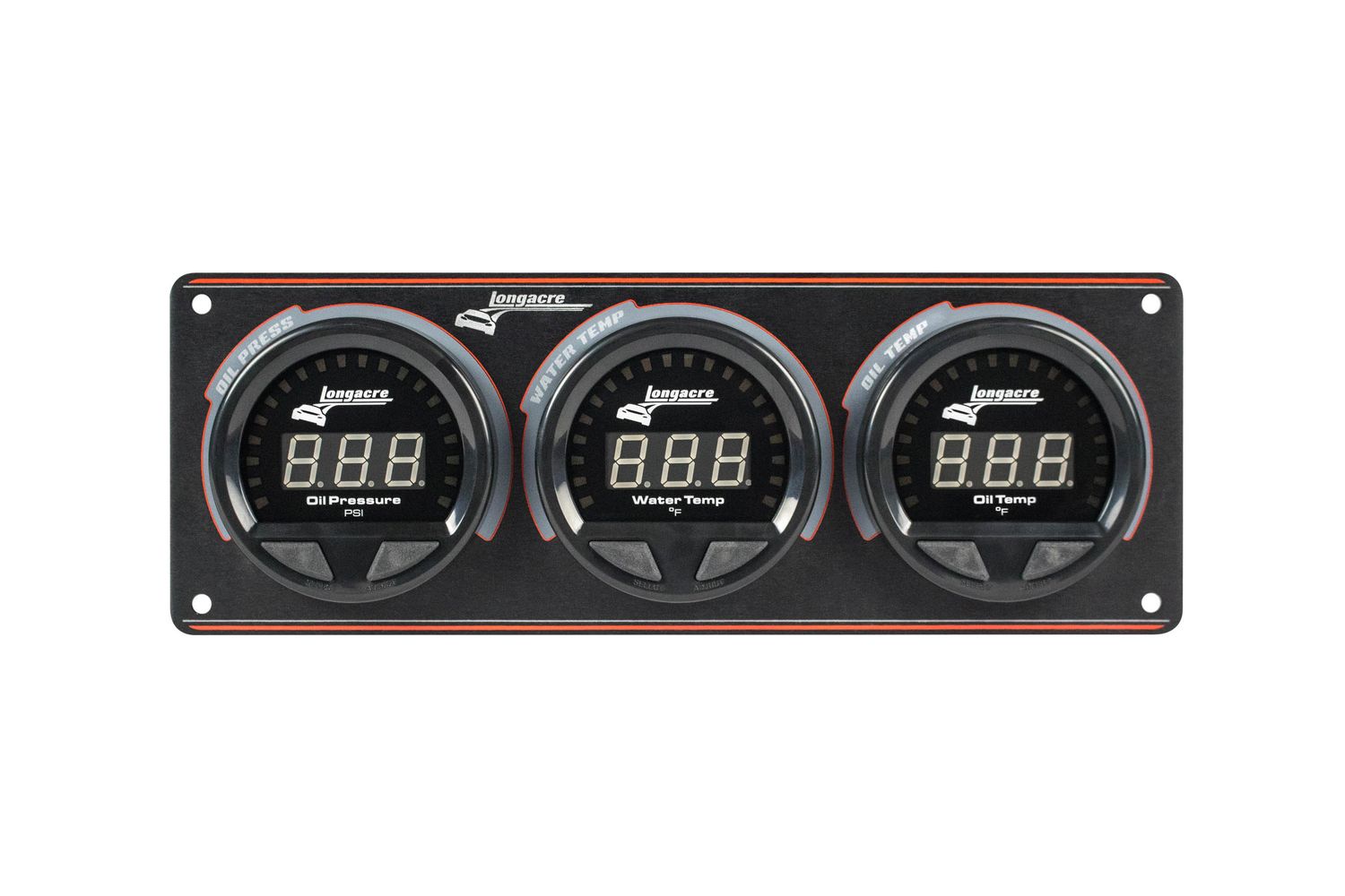 LONGACRE Waterproof LED 3 Gauge Panel OP/WT/OT