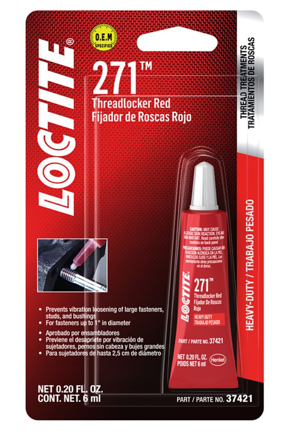 LOCTITEThreadlocker 271 HD Red 6ml/.20oz
