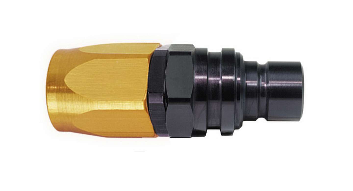 JIFFY-TITEQ/R #6 Str Hose End Plug Valved Gold/Black