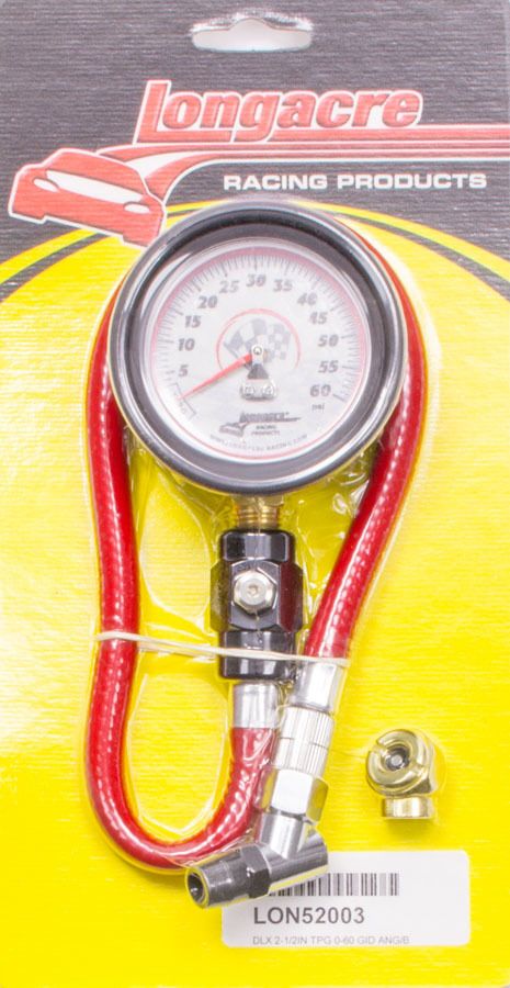 LONGACRETire Gauge 0-60PSI 2.5in GID Deluxe
