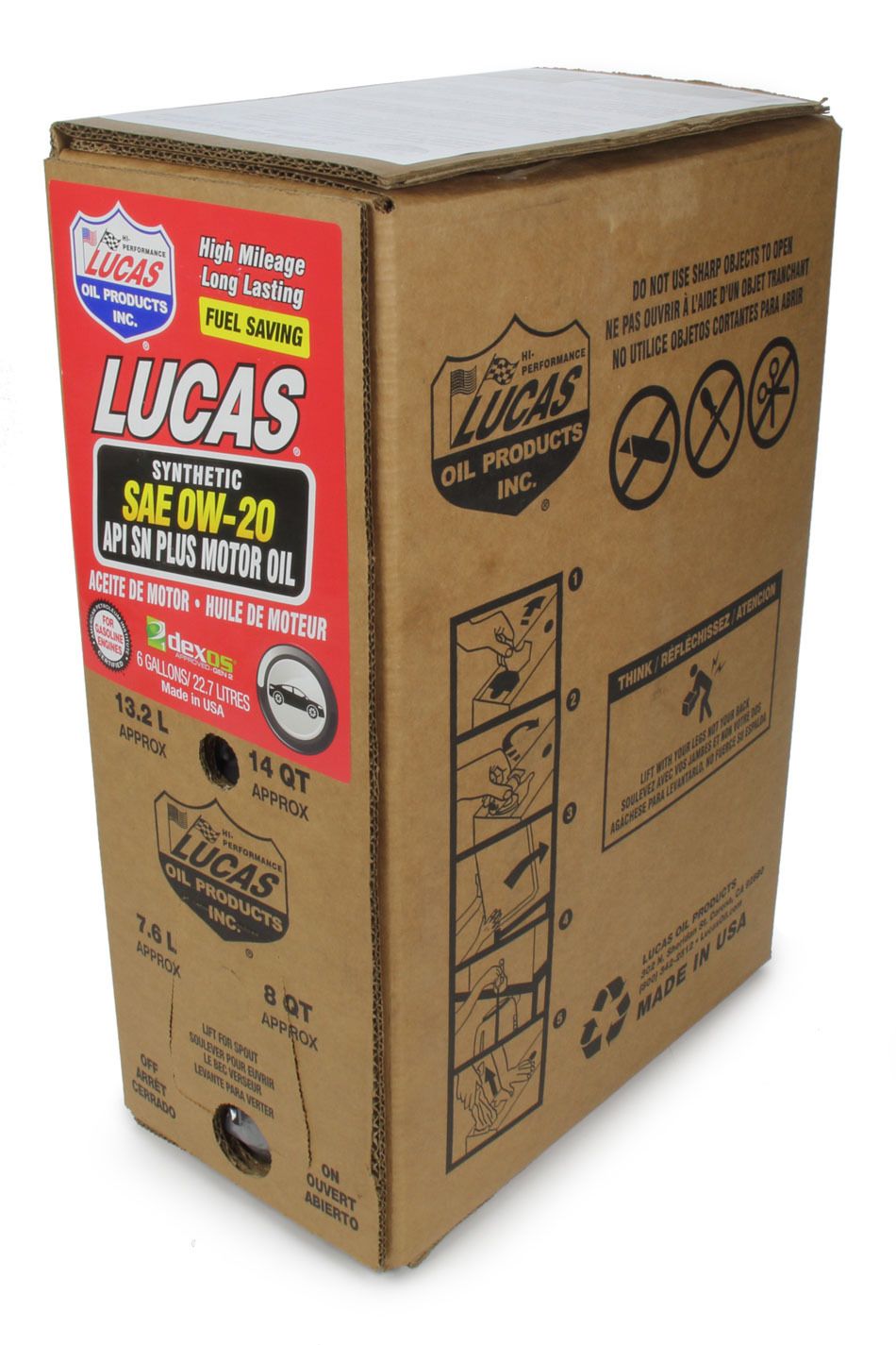 LUCAS OILSynthetic SAE 0W20 Oil 6 Gallon Bag In Box Dexos