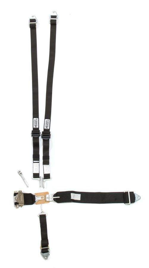 HOOKER HARNESS5-Pt Harness HANS Alum. LL USD Ratchet Adj Black