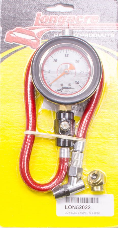 LONGACRETire Gauge 0-30PSI 2.5in GID Liquid Filled
