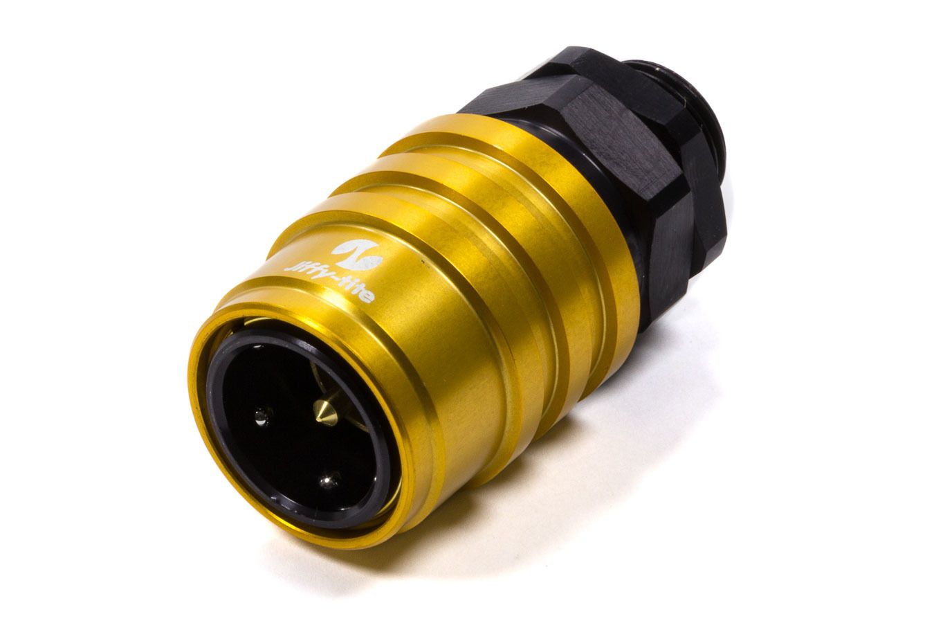 JIFFY-TITEQ/R Male #8 ORB to #8 Socket Valved Gold/Black