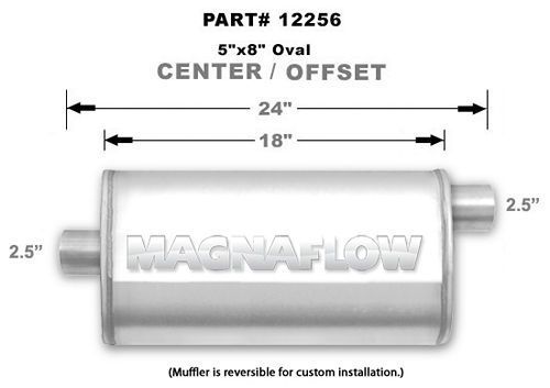 MAGNAFLOW PERF EXHAUSTStainless Muffler 2.5in Offset In/Center Out