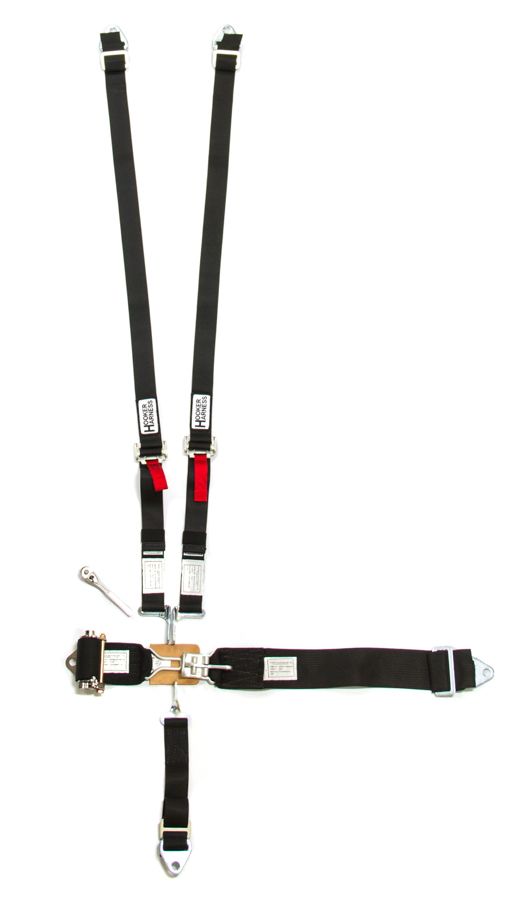 HOOKER HARNESS5-Pt Harness System Hans LL Ratchet Adj Black