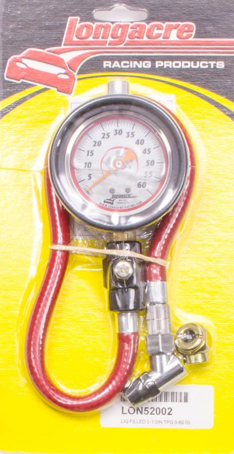 LONGACRETire Gauge 0-60PSI 2.5in GID Liquid Filled