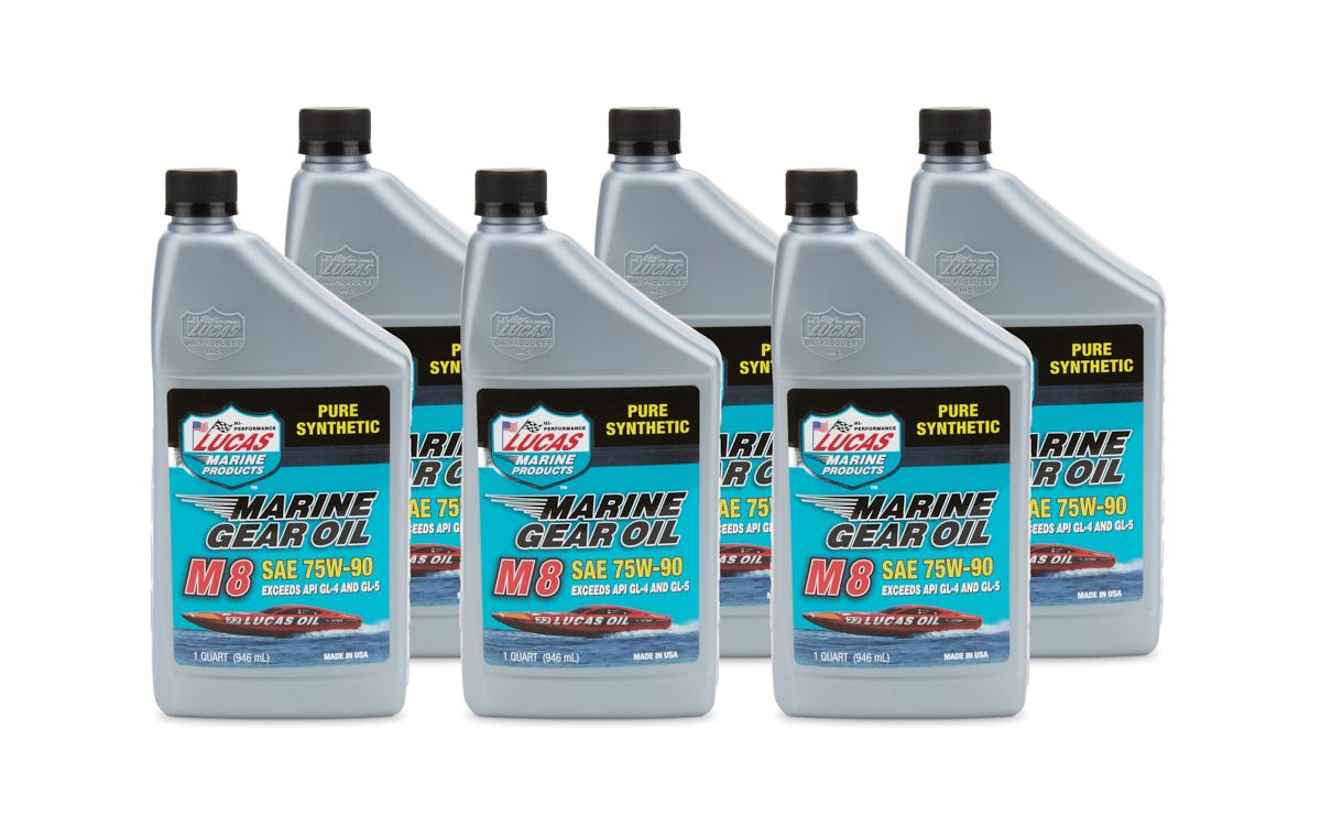 LUCAS OILMarine Gear Oil M8 Case 6 x 1 Quart