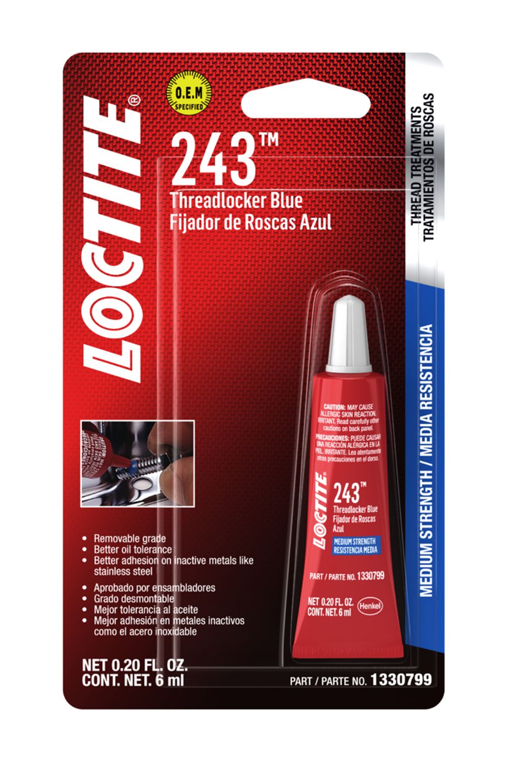 LOCTITEThreadlocker 243 Blue 6ml/.20oz