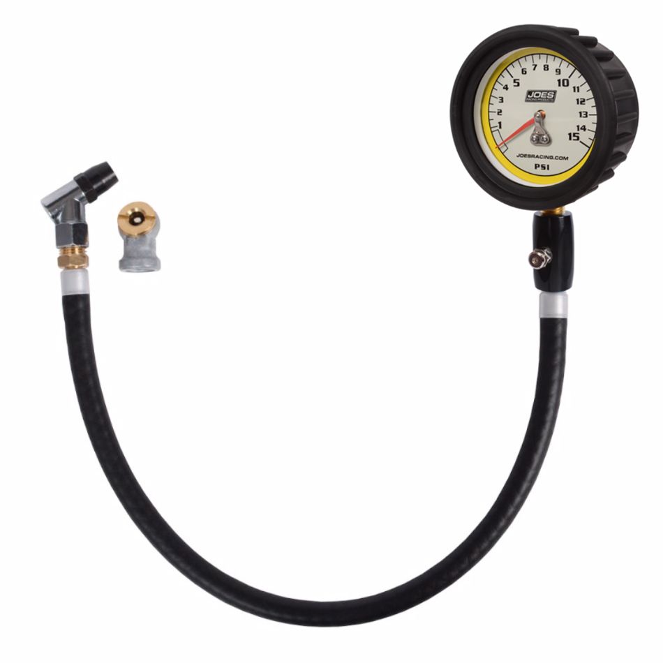JOES RACING PRODUCTSTire Pressure Gauge 0-15psi Pro w/HiFlo Hold