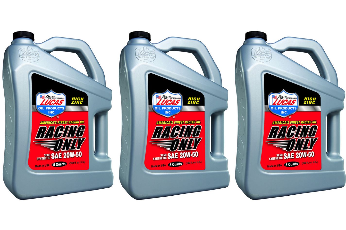 LUCAS OIL20w50 Semi Synthetic Racing Oil 3 x 5 Quart