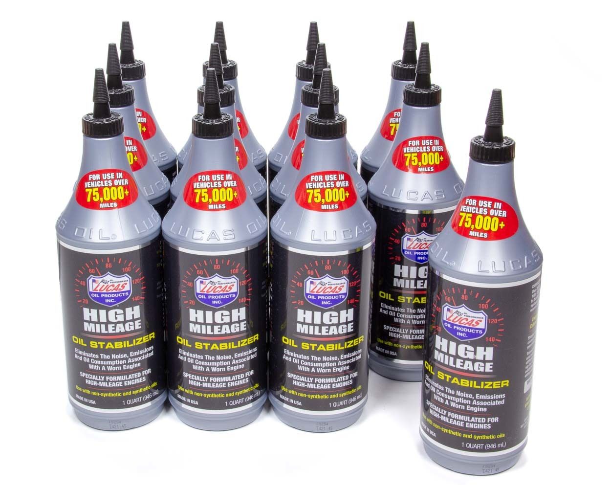 LUCAS OILHigh Mileage Oil Stabili zer Case 12 x 1 Qt.