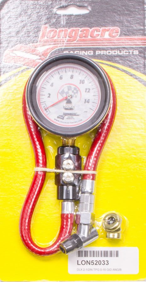 LONGACRETire Gauge 0-15PSI 2.5in GID Dual Bleed Deluxe