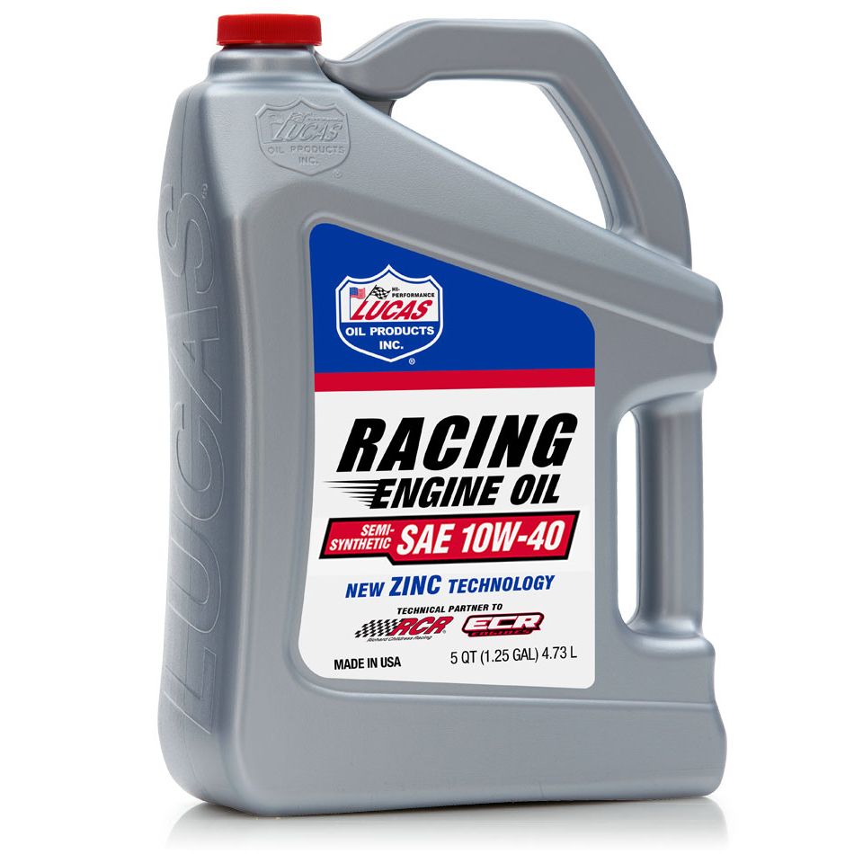 LUCAS OIL10w40 Semi Synthetic Racing Oil 5 Quart Jug