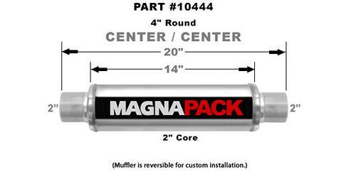 MAGNAFLOW PERF EXHAUST4in Round Muffler 2in In/Out