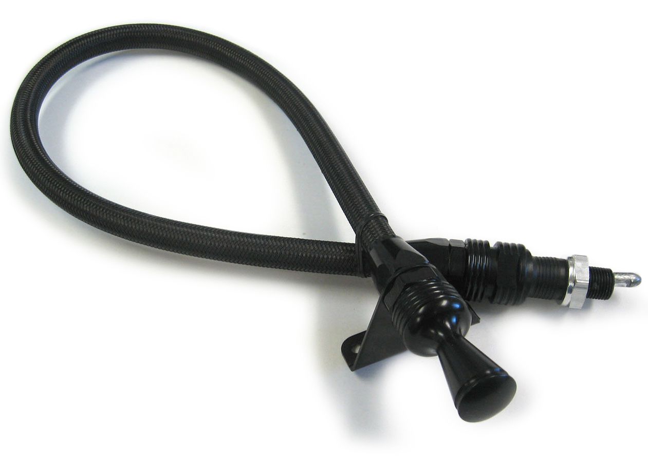 LOKAR Black Locking Dipstick GM P/G Firewall Mount