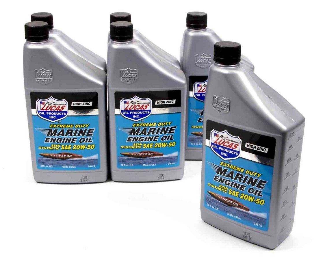 LUCAS OIL Marine Semi-Synthetic SAE 20w50 6x1 Qt