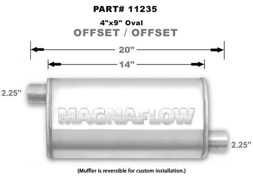 MAGNAFLOW PERF EXHAUSTStainless Muffler 2.25in. Offset In/Out
