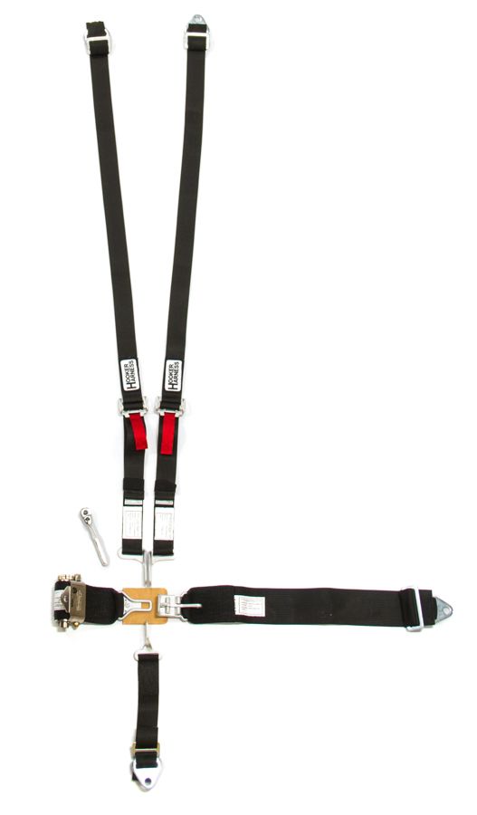 HOOKER HARNESS5-Pt Harness System Hans LL USD Ratchet Adj Black