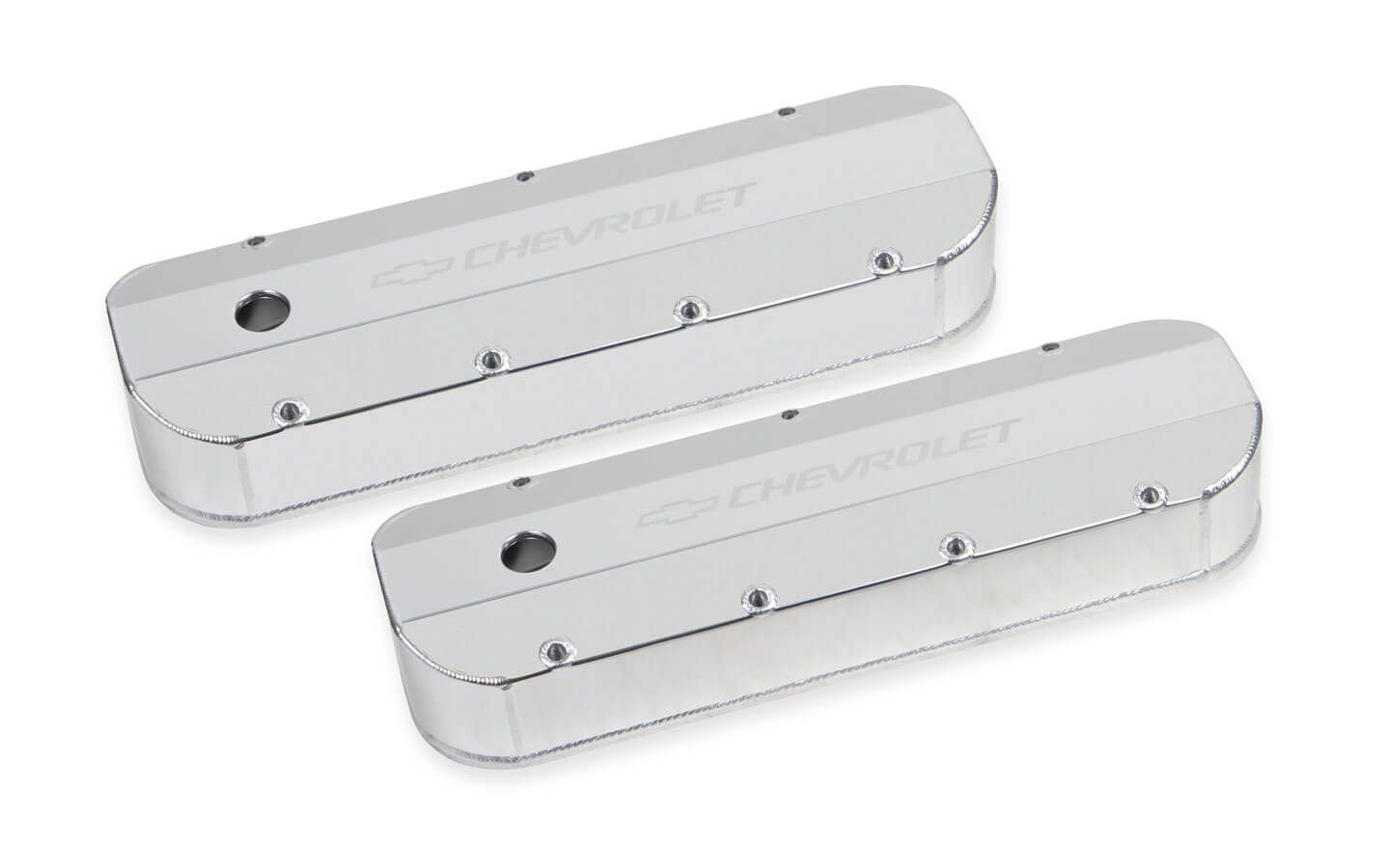 HOLLEYBBC Billet Rail Fab. Alm Valve Covers w/.125 Hole