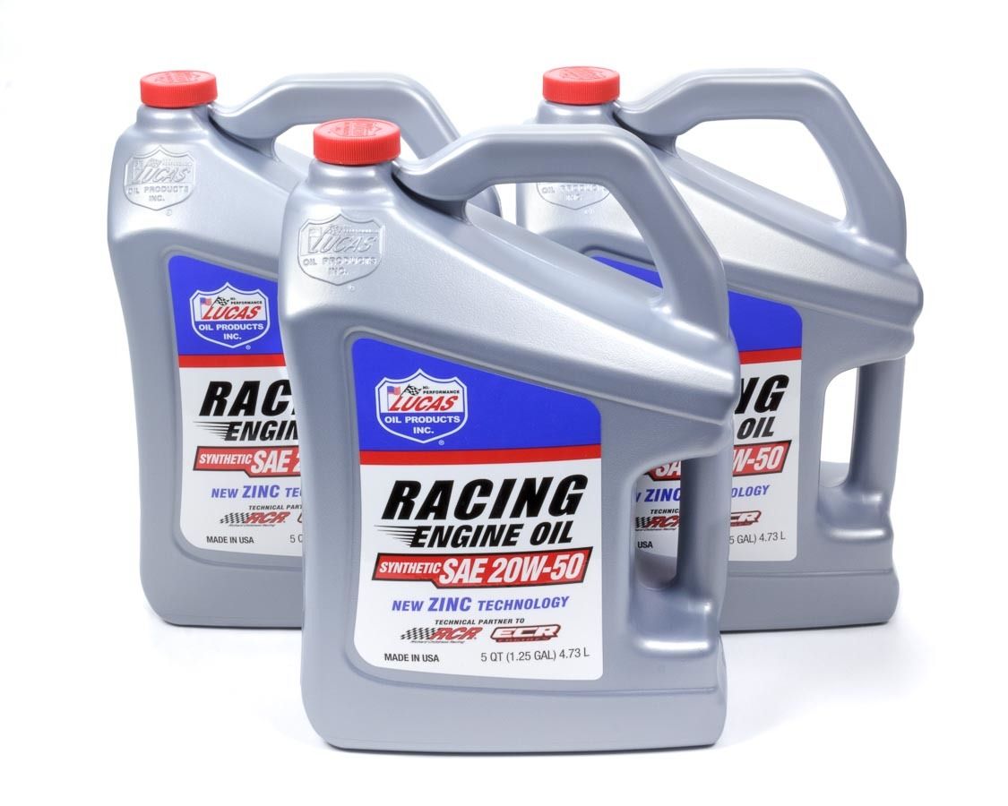 LUCAS OILSynthetic Racing Oil 20w50 Case 3 x 5 Quart