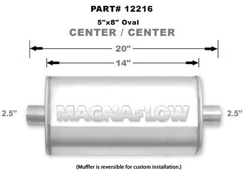 MAGNAFLOW PERF EXHAUSTStainless Muffler 2.5in Center In / Out