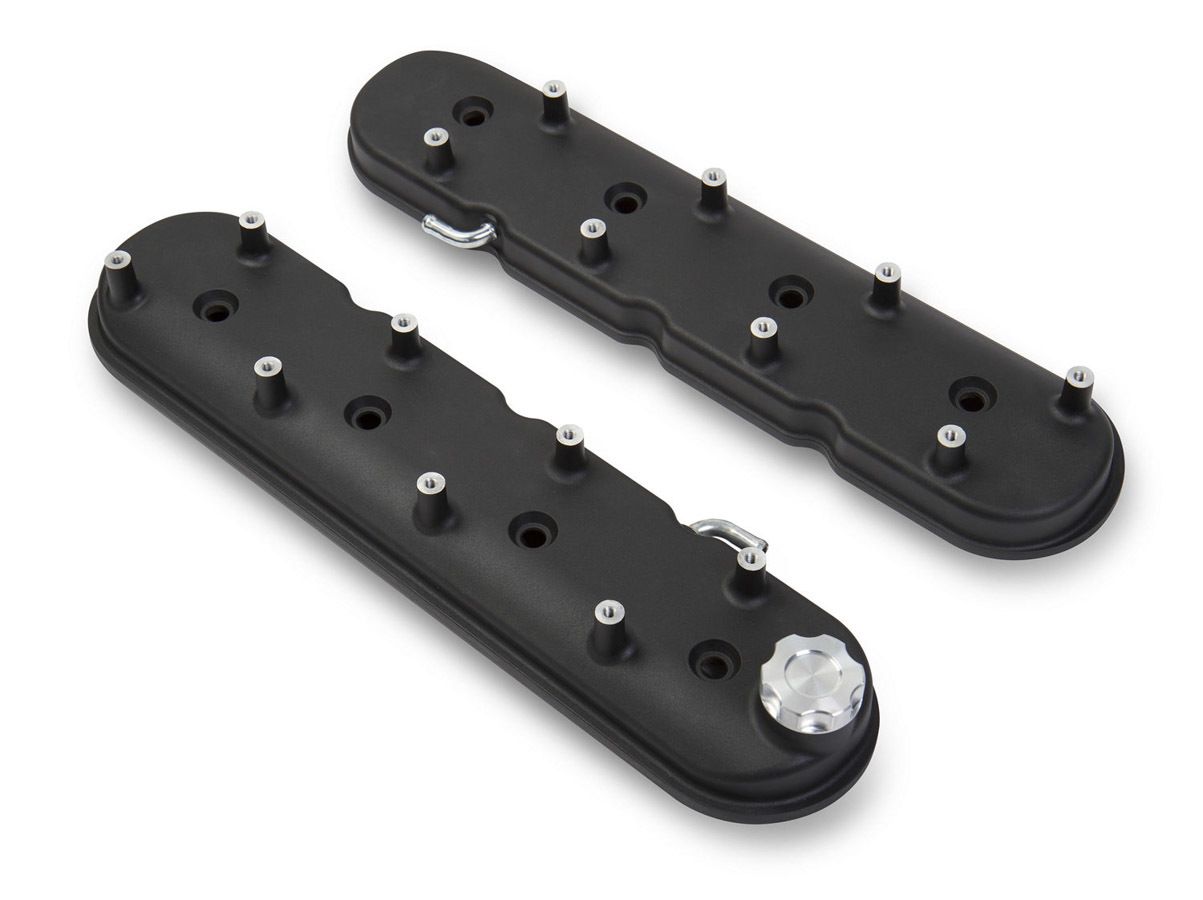 HOLLEYGM LS1 Valve Cover Set Black Krinkle Finish