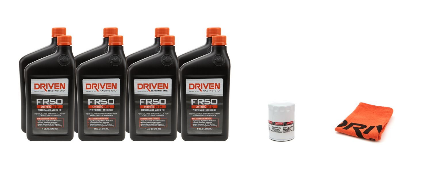DRIVEN RACING OIL5w50 Oil Change Kit 12- 13 Mustang Boss 5.0L 9Qt