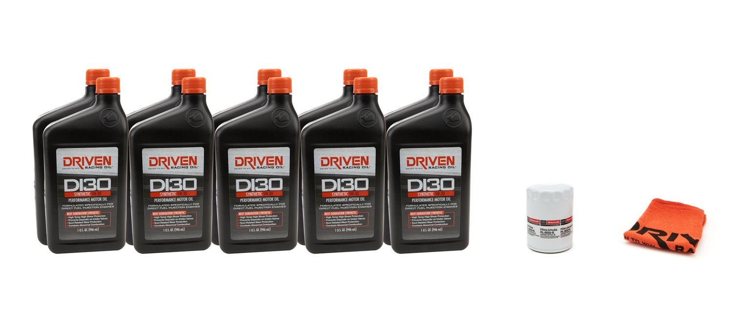 DRIVEN RACING OIL5w30 Oil Change Kit 18- 22 Mustang GT 5.0L 10Qt.