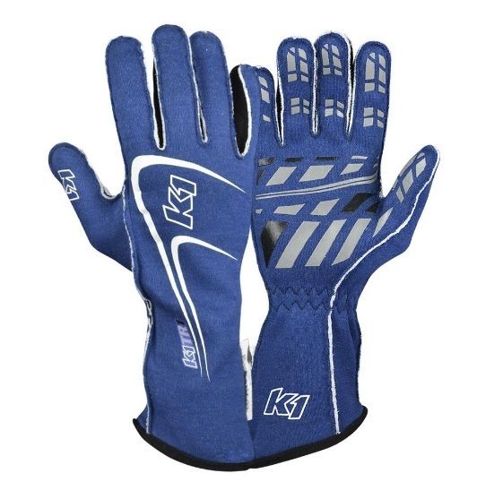 K1 RACEGEARGlove Track1 Blue Medium SFI 5