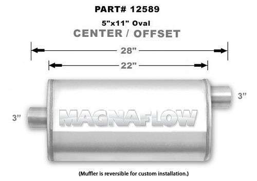 MAGNAFLOW PERF EXHAUSTStainless Muffler 3in Center In / Offset Out