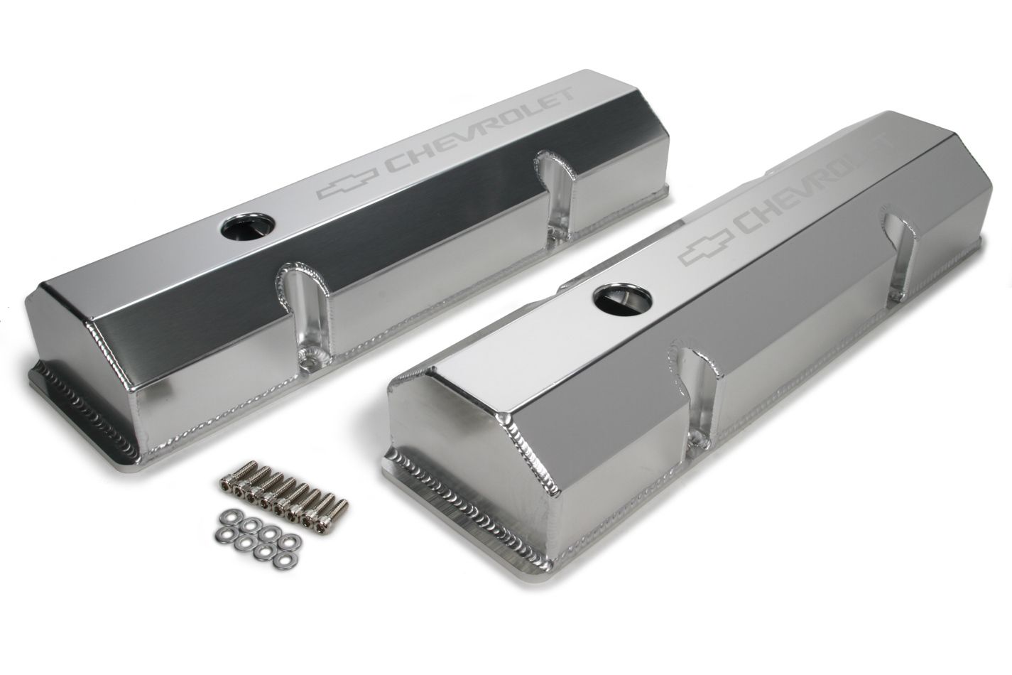 HOLLEYBillet Rail Fab. Alm Valve Covers w/Oil Cap