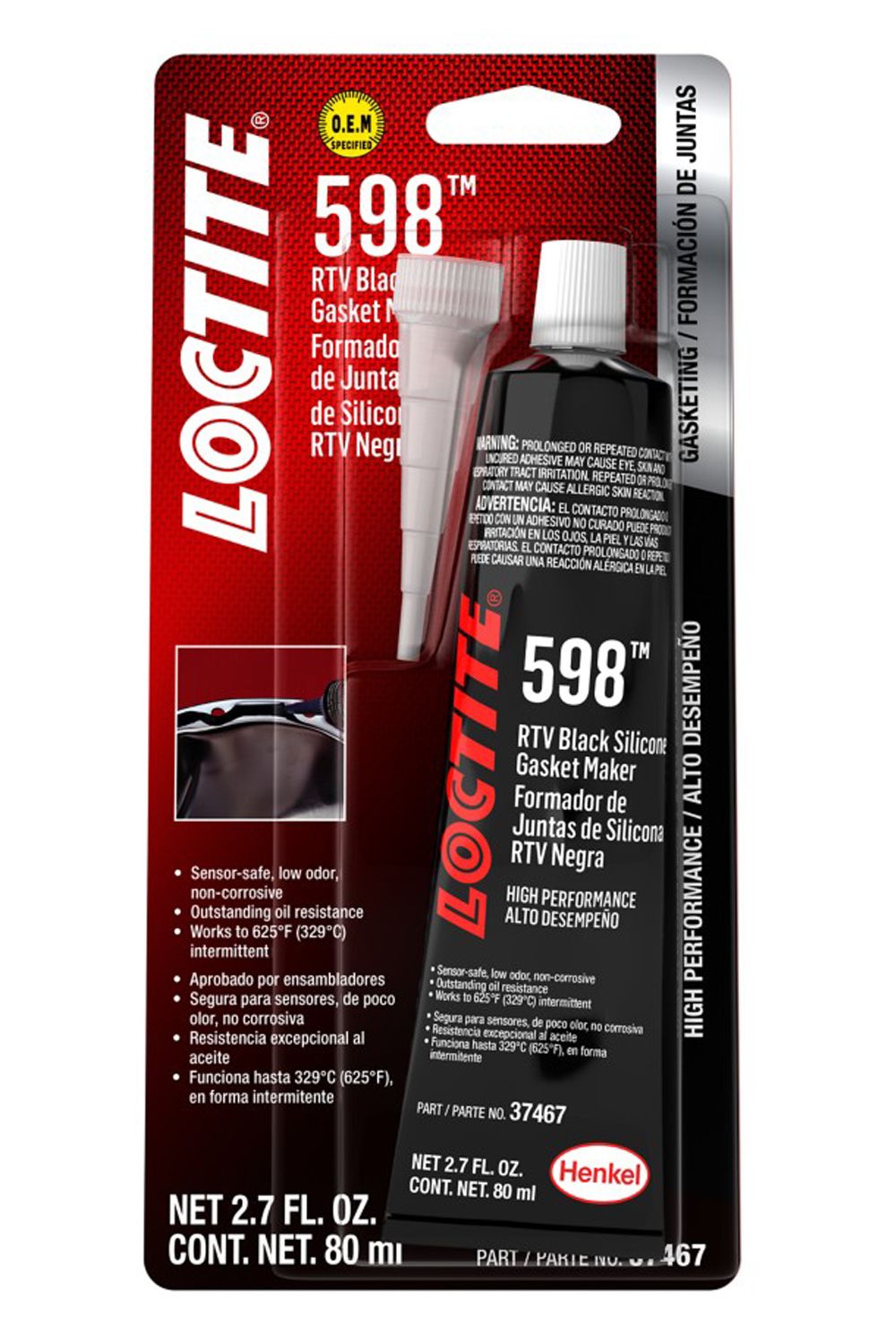 LOCTITERTV 598 Black Silicone 80ml/2.7oz