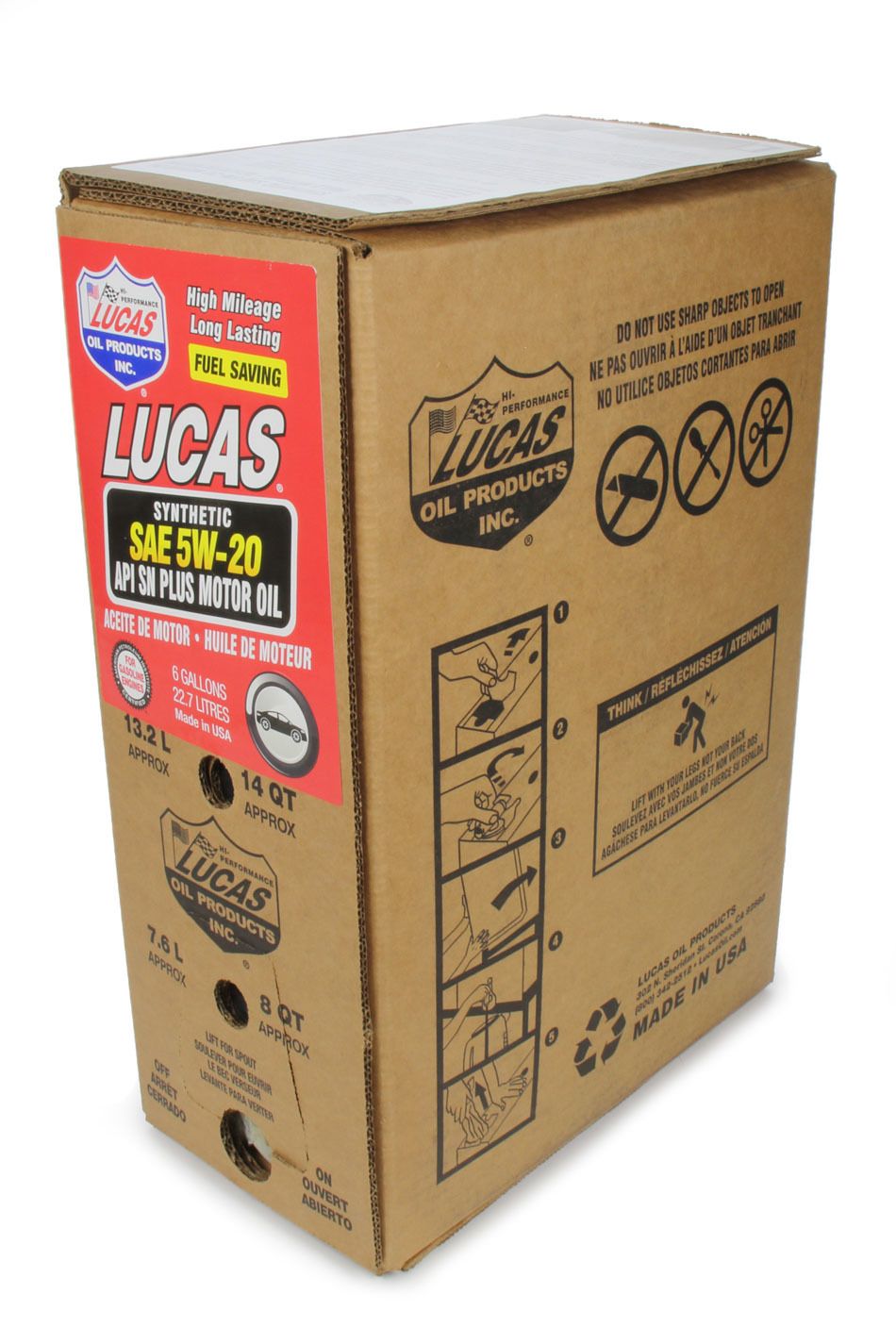 LUCAS OILSynthetic SAE 5W20 Oil 6 Gallon Bag In Box