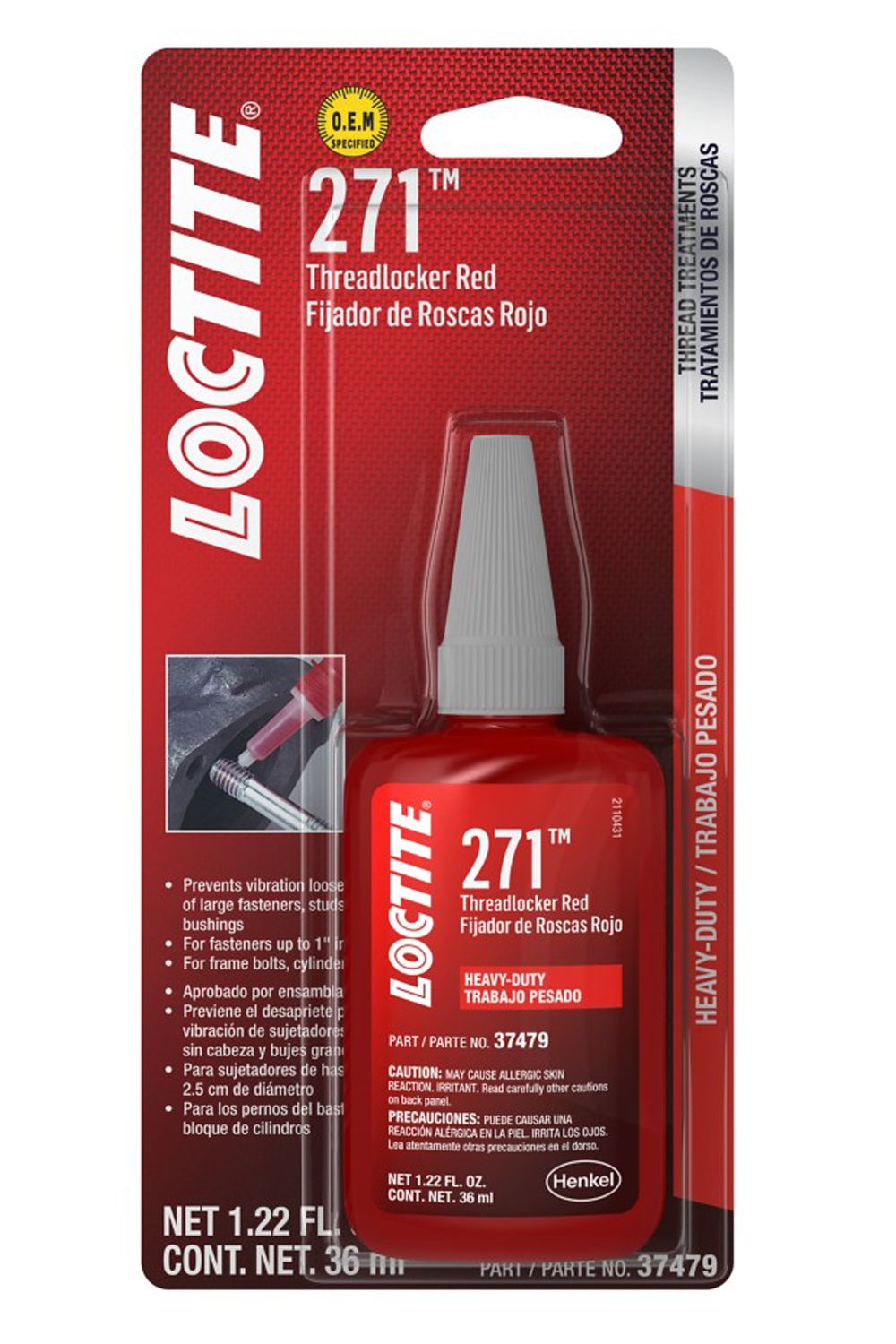 LOCTITEThreadlocker 271 HD Red 36ml/1.22oz