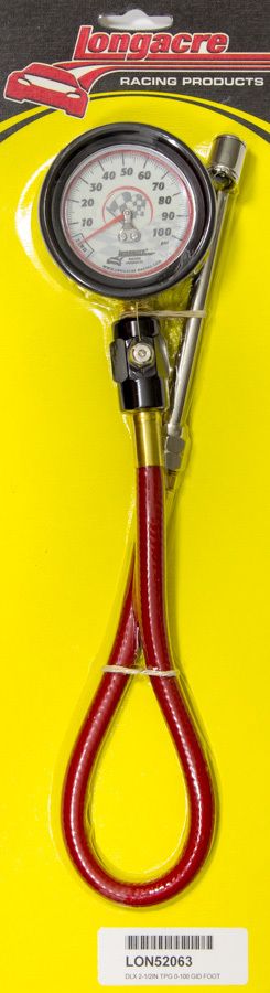 LONGACRETire Gauge 0-100PSI 2.5 in GID Deluxe Foot Valve