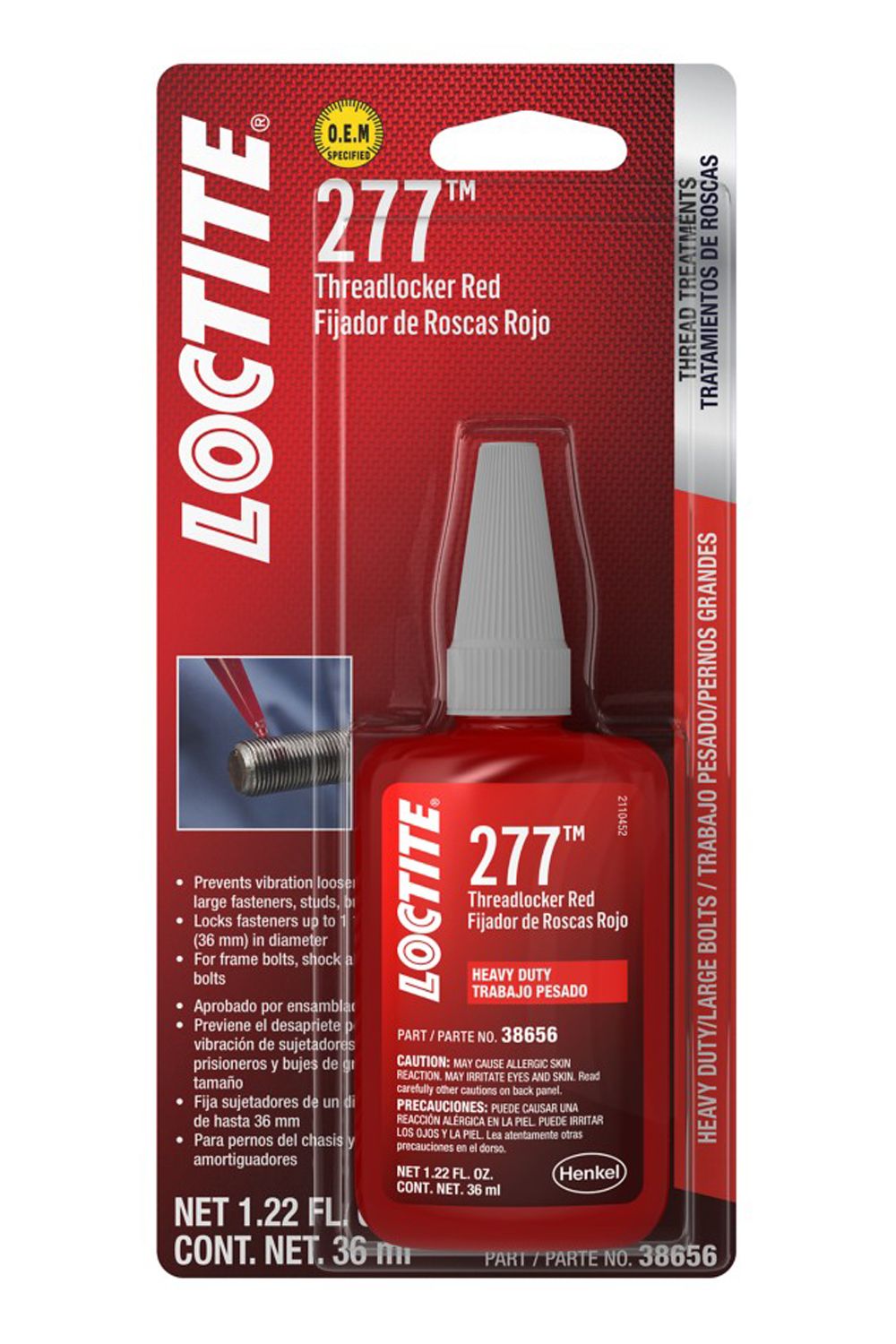 LOCTITEThreadlocker 277 HD Red Big Bolts 36ml/1.22oz