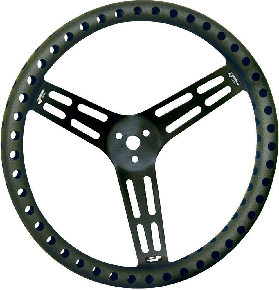 LONGACRESteering Wheel 15in Dished Drilled Black