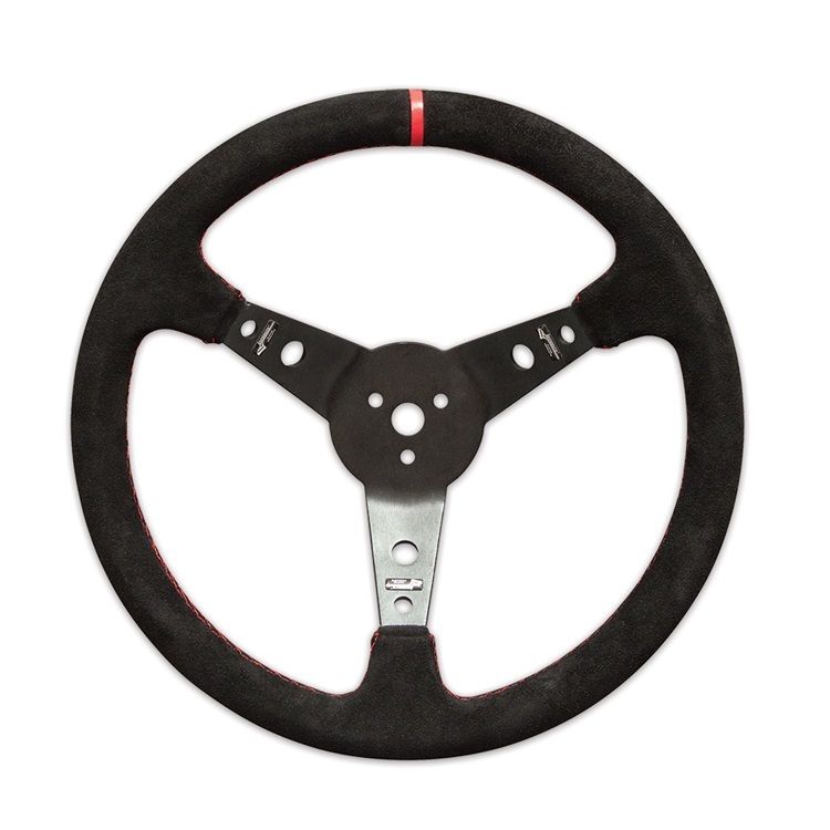 LONGACRESteering Wheel 15in Dished Suede Blk Spokes