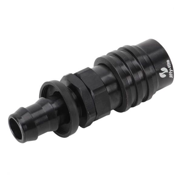 JIFFY-TITE#8 AN Push Lock Hose End Valved (Black)
