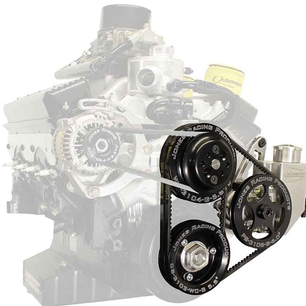 JONES RACING PRODUCTSDrive Kit V-Belt SBC Crate w/WP P/S & Alt