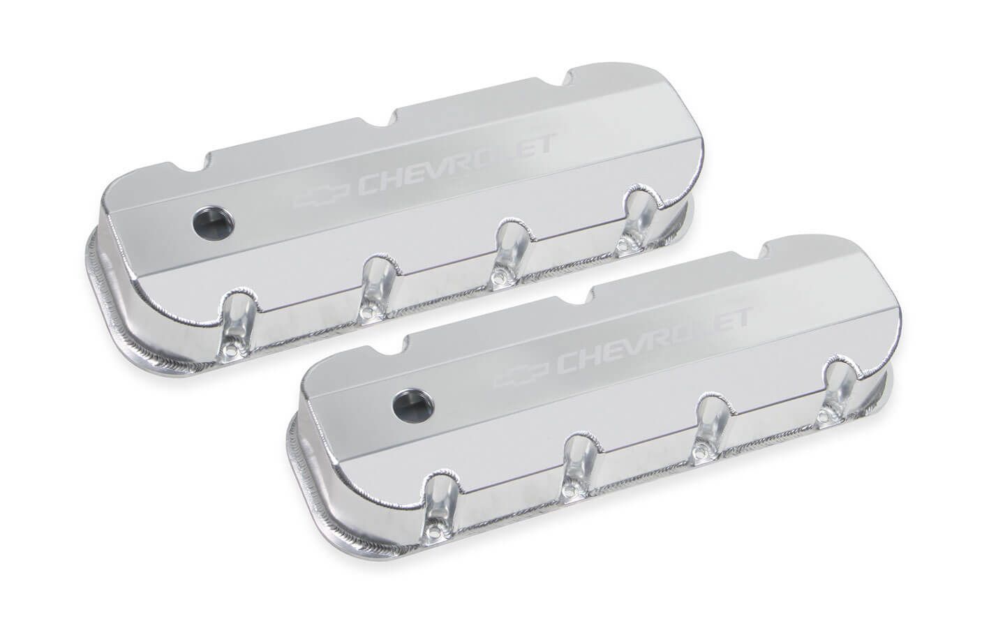 HOLLEYBBC Billet Rail Fab. Alm Valve Covers w/.125 Hole