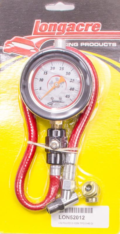 LONGACRETire Gauge 0-45PSI 2.5in GID Deluxe