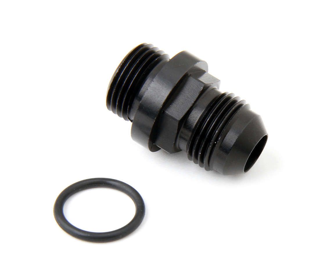HOLLEYFuel Inlet Fitting Short 8an to 8 ORB Black