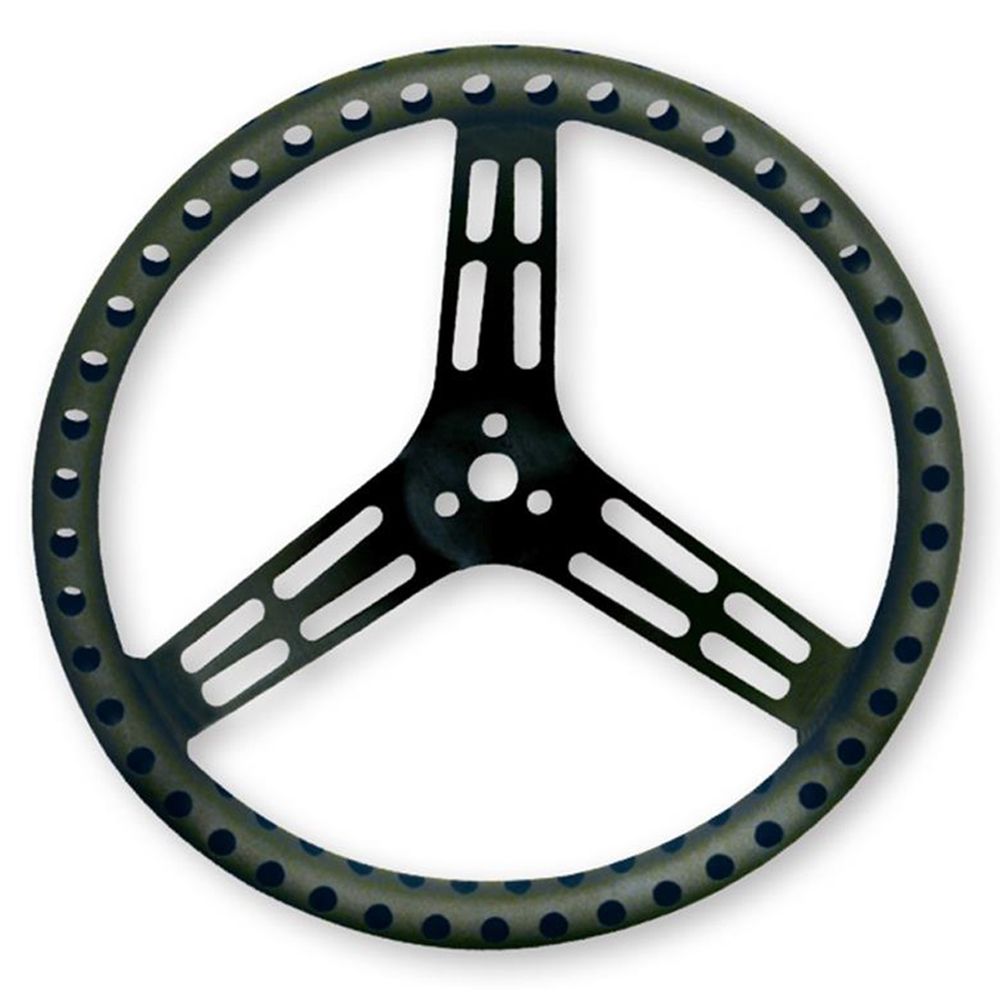 LONGACRESteering Wheel 15in Flat Drilled Black