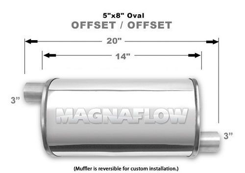 MAGNAFLOW PERF EXHAUSTStainless Muffler 3in Offset In/Offset Out